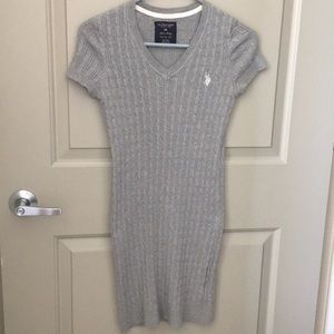 Grey short sleeved sweater dress